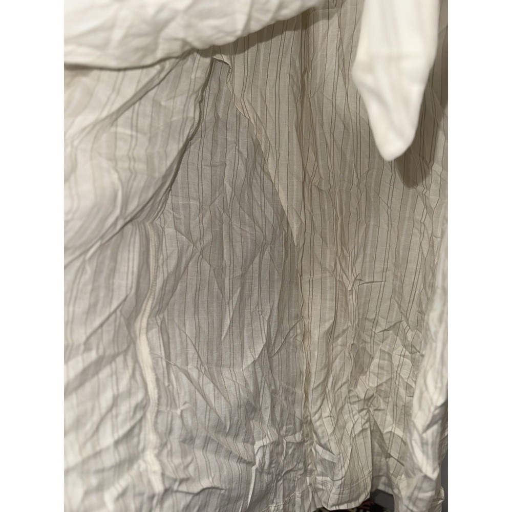Universal Thread™ Short Sleeve Wrap Waist Midi Shirtdress Cream Striped XL - Picture 8 of 14